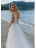 Spaghetti Straps Ivory Lace Tulle Sexy Wedding Dress